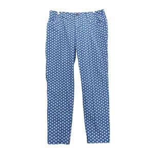 Orvis Women's Blue Geometric Print Straight Leg Pants Size 12